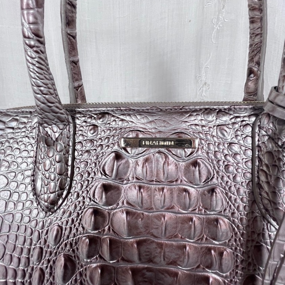 Brahmin Caroline Silver Lining Melbourne Satchel NWOT - Picture 3 of 15